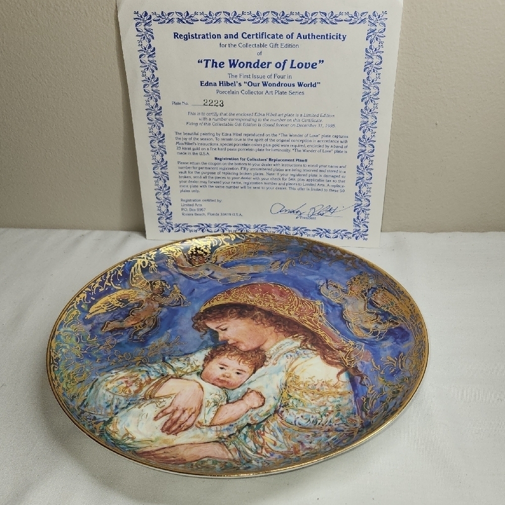 Blue and Gold Art Wall Decor with Ethereal Scene